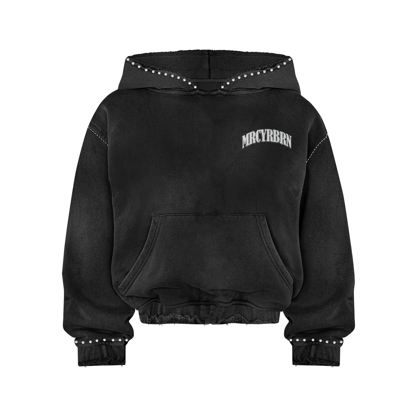 MRCYRBRN RHINESTONE PULLOVER HOODIE BLACK