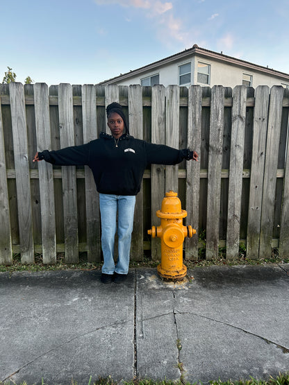 MRCYRBRN RHINESTONE PULLOVER HOODIE BLACK